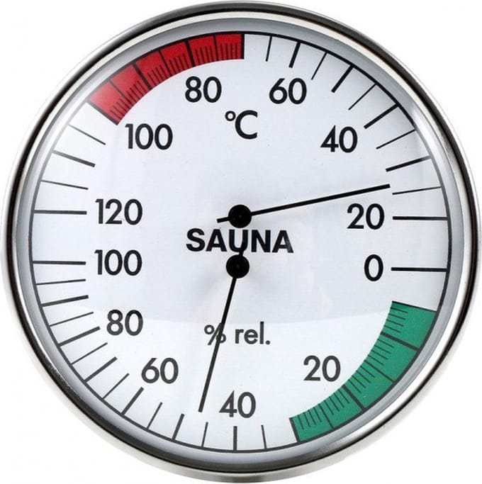 Sauna Thermometer en Hygrometer - Temperatuur en Vocht Meter - Sauna Accessoire - Hoge Hitte Bestendig - Vochtmeter