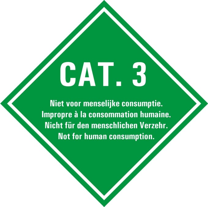 Categorie 3 bord | gecoat dibond materiaal | 30 x 30 cm