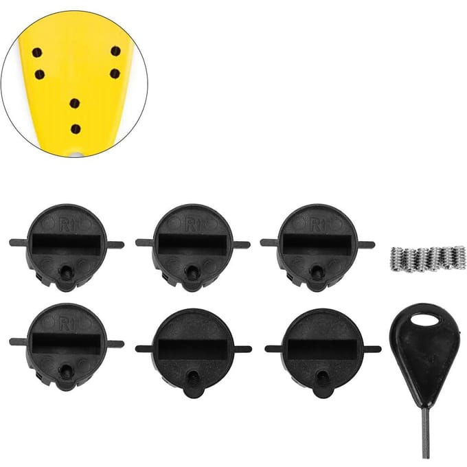 6 stuks Plastic Beker Plug Surfplank FCS Ronde Surf Vin Plug G5 Box Vin Plug & Schroefsleutel(wit) yellow