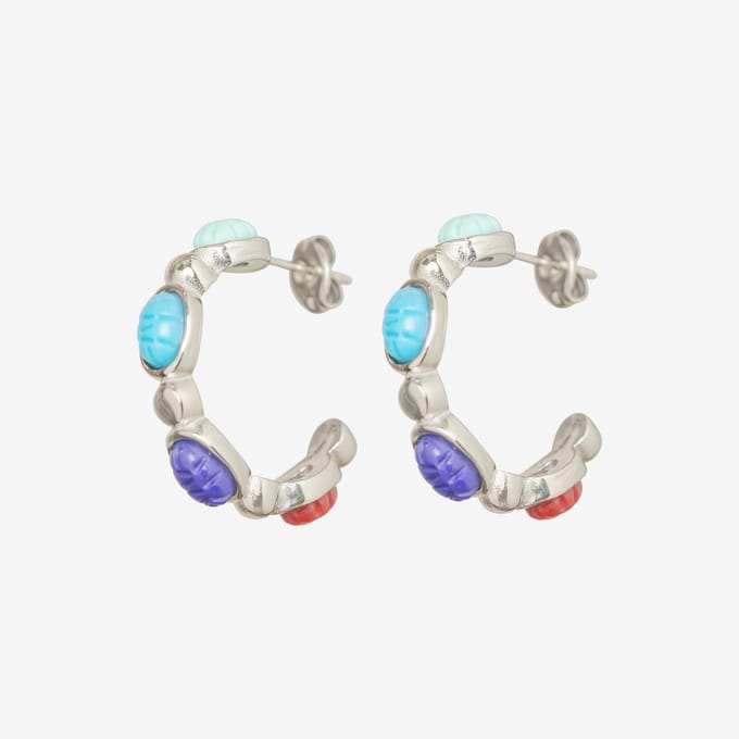 Essenza Mixed Colors Earrings Silver
