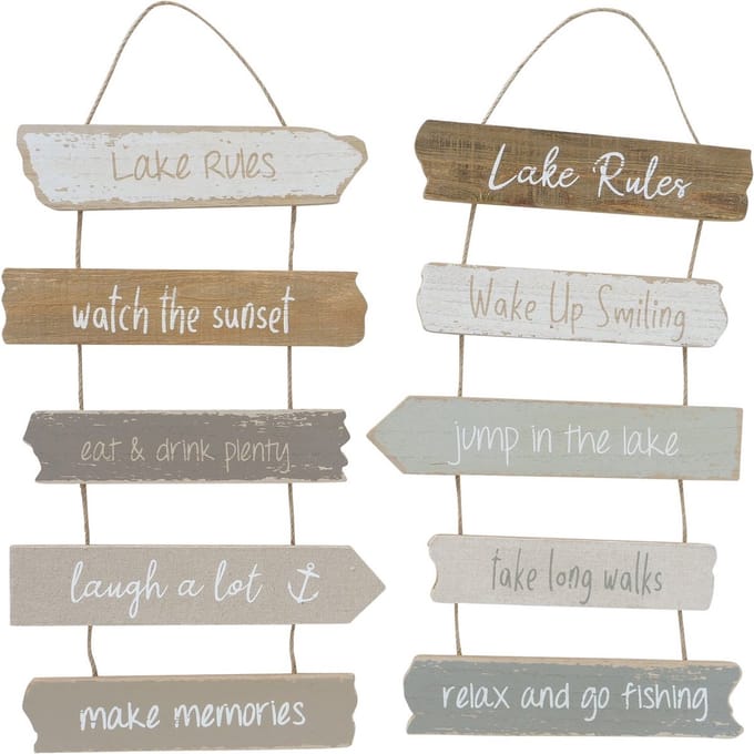 Boltze Home Tekstbord hangend 28x55cm (1 stuk) assorti