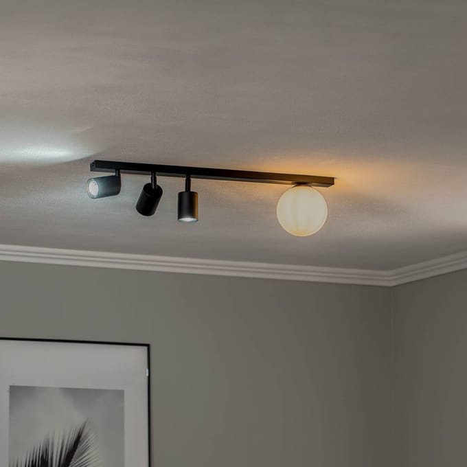 EMIBIG LIGHTING Plafondspot Baster 4, staal, 4-lamps, 3 spots, bol