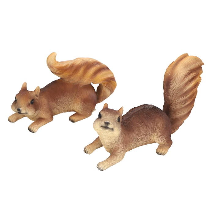 2 Stuks Tuindier Standbeeld Hars Exquise Gesimuleerde Dierenvorm Figuurjes voor Buitenterras brown