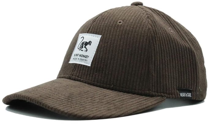 Surf Monkey - Corduroy baseballpet - gerecycled polyester - Eén maat - Bruin
