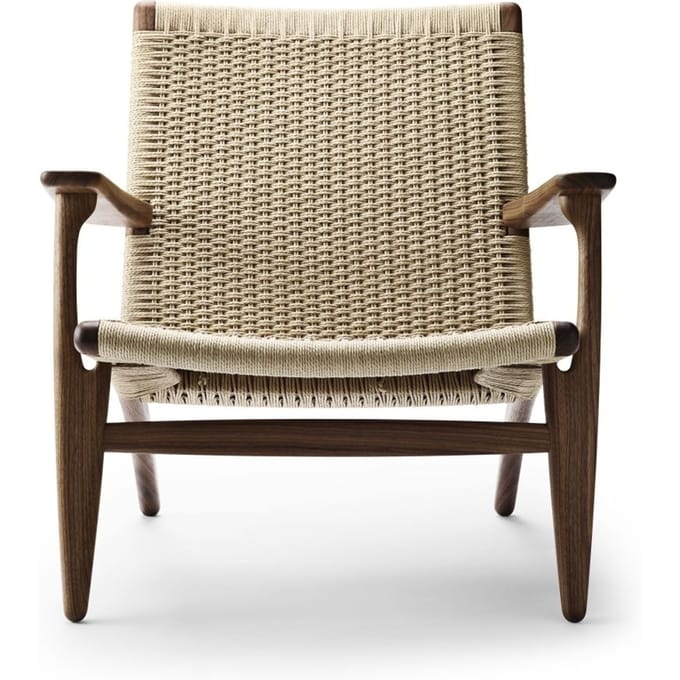 Carl Hansen & Søn - CH25 Fauteuil - walnoot geolied - Vlecht natuur - bruin