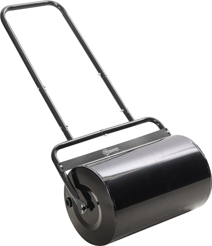 Outsunny - Gazonroller - met U-handgreep - Afgeronde randen - Zwart