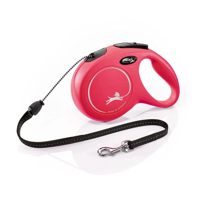 Flexi New Classic - Hondenriem - Koord - Rood - M - 8 m - (<20 kg)
