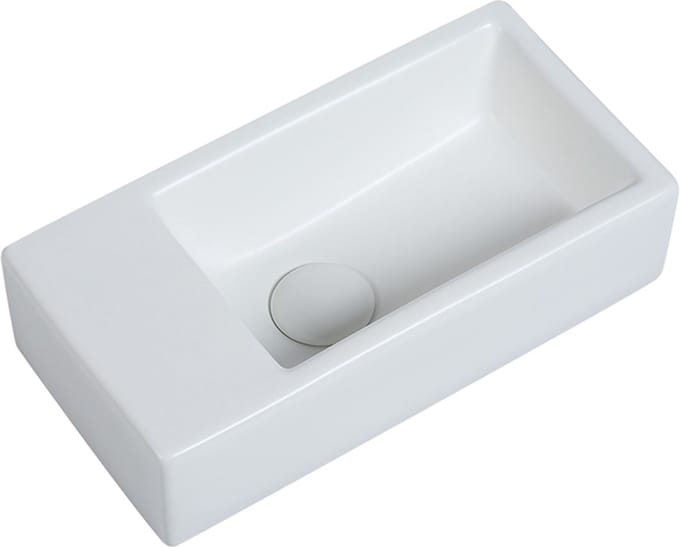 Fontein Mia 40.5x20x10.5cm mat wit inclusief afvoerplug links