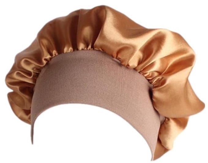 Elastische Slaapmuts met hoofdband - Haarbescherming - Slaap mutsje - Haarverzorging voor Dames - Elastisch - bruin - LOUZIR