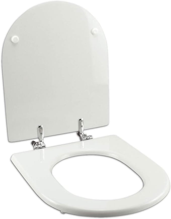 Toiletbril - WC bril - Badkamer Renovatie - Hout met polyestercoating - 42x35 cm - Wit