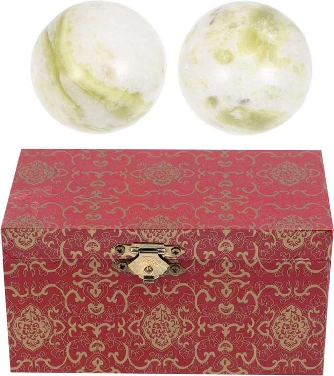 Set van 2 Chinese Baoding Balls van 5 Inch voor Hand Chime, Gezondheidsoefeningen en Ontspanningsmassage