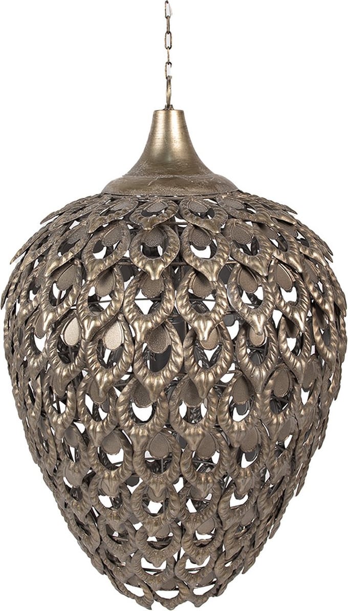 Clayre & Eef Hanglamp Ø 39x59 cm Goudkleurig Grijs IJzer