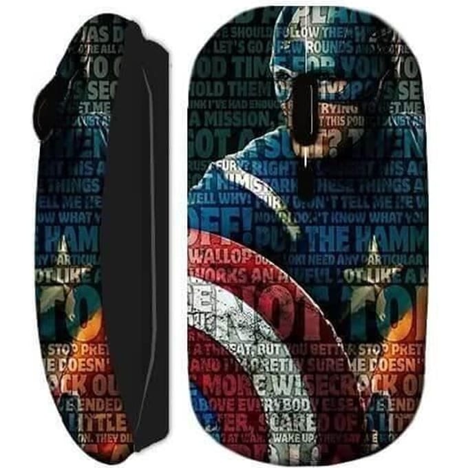 Souris Sans Fil - Captain Super America - Noire - USB Wifi - Optique - Compatible Mac et PC
