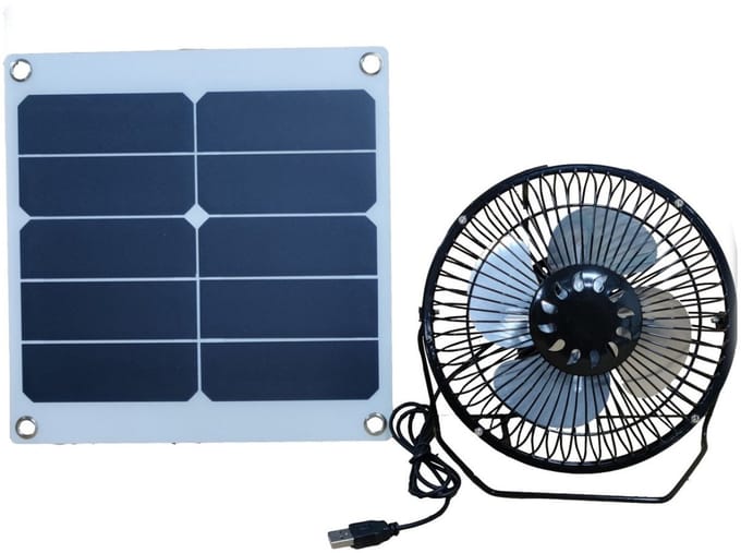 10W 6V USB Zonneventilator, Draagbare Zolderventilator, Geschikt voor Huis, Bureau & Kas