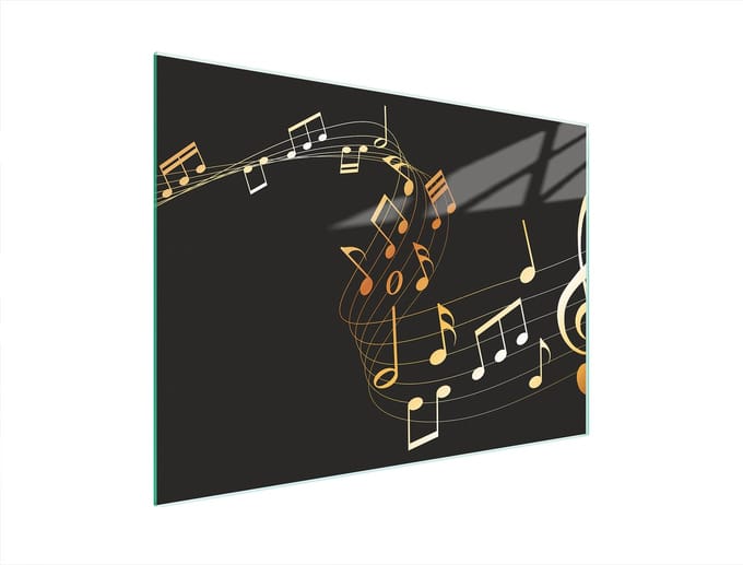 TMK ArtDeko - Snijplank - Muziekontwerp - 40x30 cm - Geharde Glas