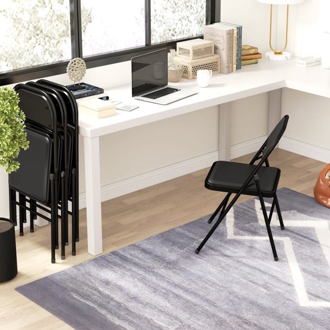 Wishdor 4 inklapstoelen 45 x 46 x 78 cm opvouwbaar zwart