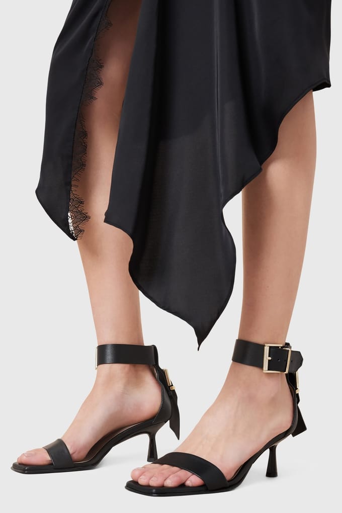AllSaints Noir Mid Sandal Black Taglia: 40 | Infradito Outlet | Donna | Nero