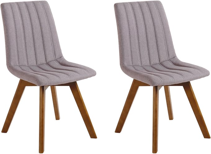 CALGARY - Eetkamerstoel - Taupe - Polyester