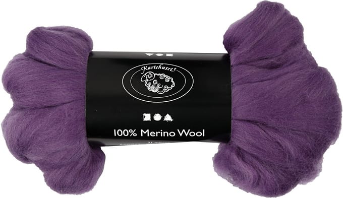 Merino Wol, dikte 21 my, violet, 100 gr/ 1 doos