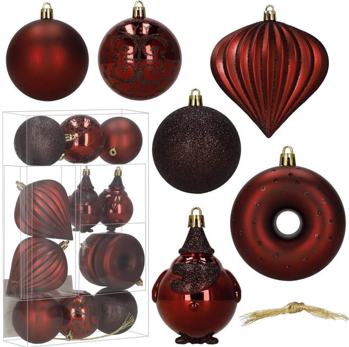 Springos Kerstballen | 12 Stuks | 6 cm | Rood