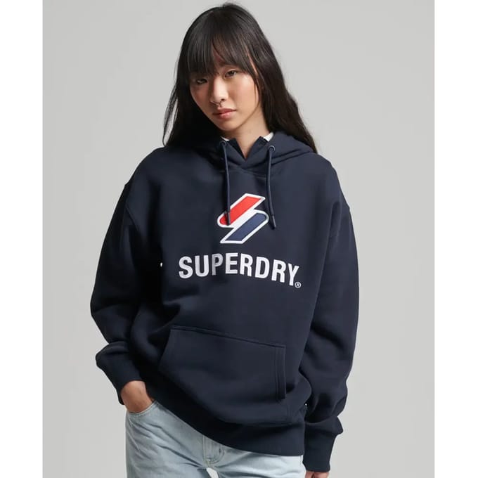 Damescapuchon met oversized applicatie Superdry Code Stacked