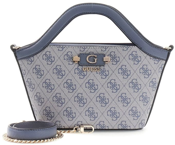 GUESS handtas schoudertas Lindsey Mini Tote Slate Logo blauwgrijs