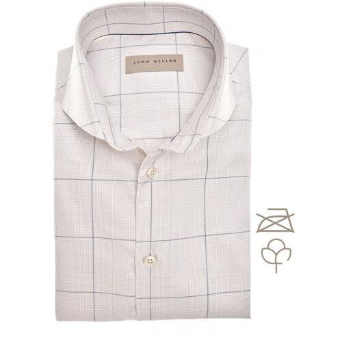 John Miller Overhemd Non-Iron Windowpane Check Zand / male