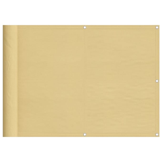 vidaXL Balkonscherm 75x500 cm 100% oxford polyester zandkleurig