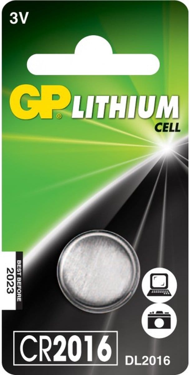 GP CR2016 (DL2016) 3v Lithium knoopcel 1stuk