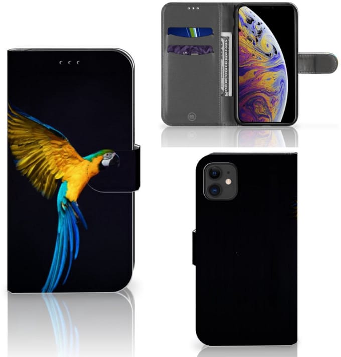 Apple iPhone 11 Telefoonhoesje met Pasjes Papegaai
