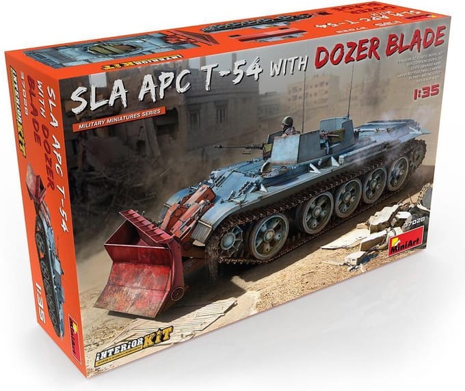 MiniArt Modelbouwpakket Militaire voertuigen - 37028 SLA APC T-54 with Dozer blade Plastic - 1:35 - Modelbouw