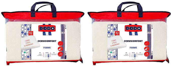 Vente-unique Set 2 Hoofdkussens DODO PERFECT POSITION - 35x52 cm - perfecte houding van het hoofd