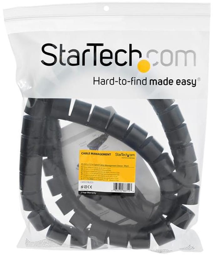 StarTech.com 1.5m/4.9' Cable Management Sleeve Spiral - 45mm/1.8" Diameter cable sleeving kit