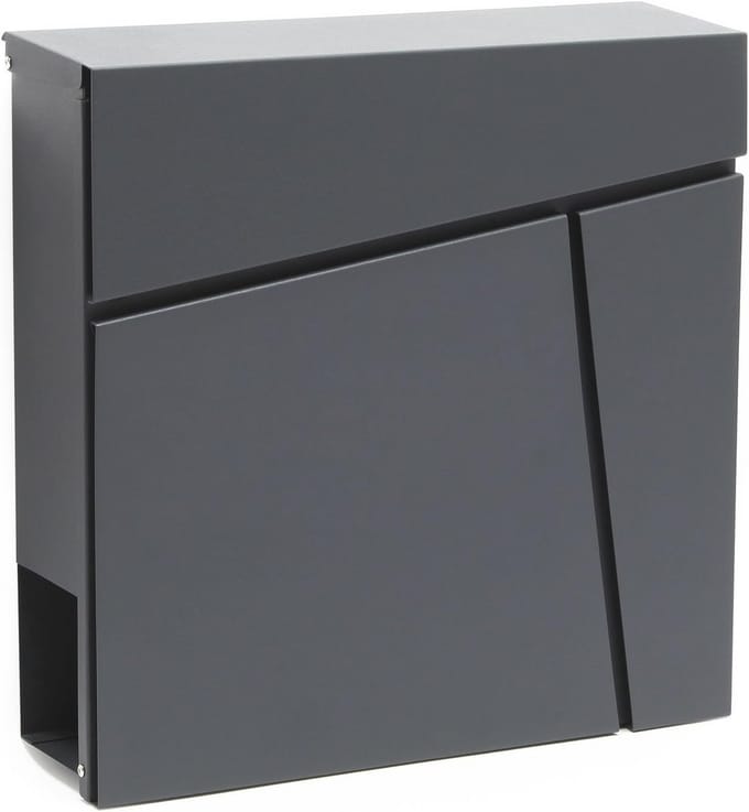 Moderne brievenbus met krantenrol - Wandmontage - Poedercoating - Antraciet