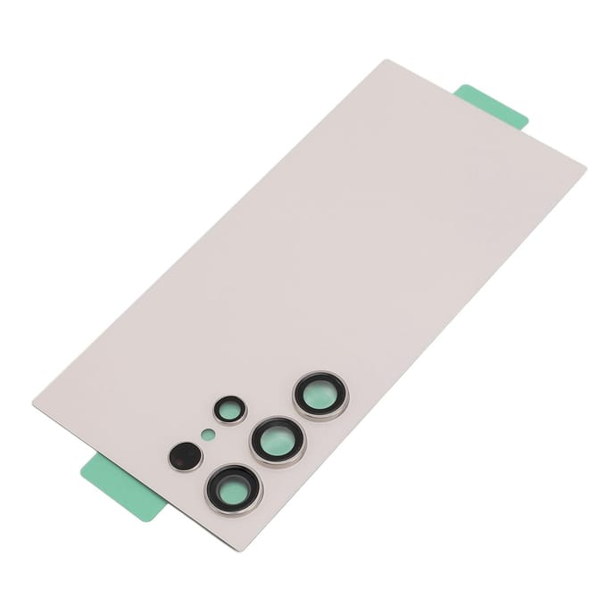 Cache arrière en verre de remplacement pour Galaxy S24 Ultra 5G Cache arrière en verre avec pré-installé blanc