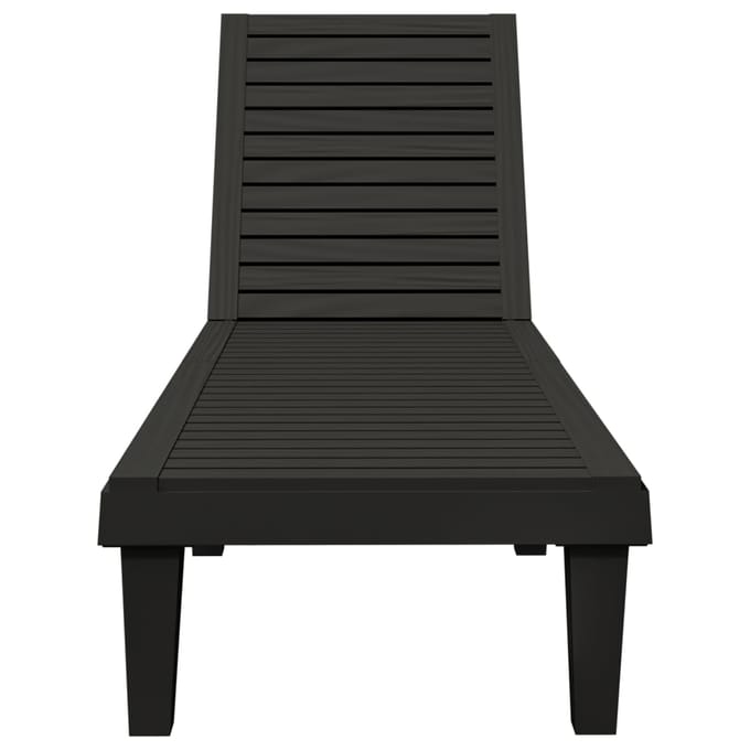 vidaXL - Ligbed - 155x58x83 - cm - polypropeen - zwart