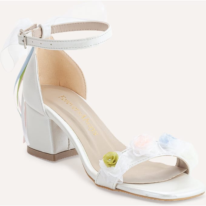 Grazia Lace Block Hak Bridal Sandalen