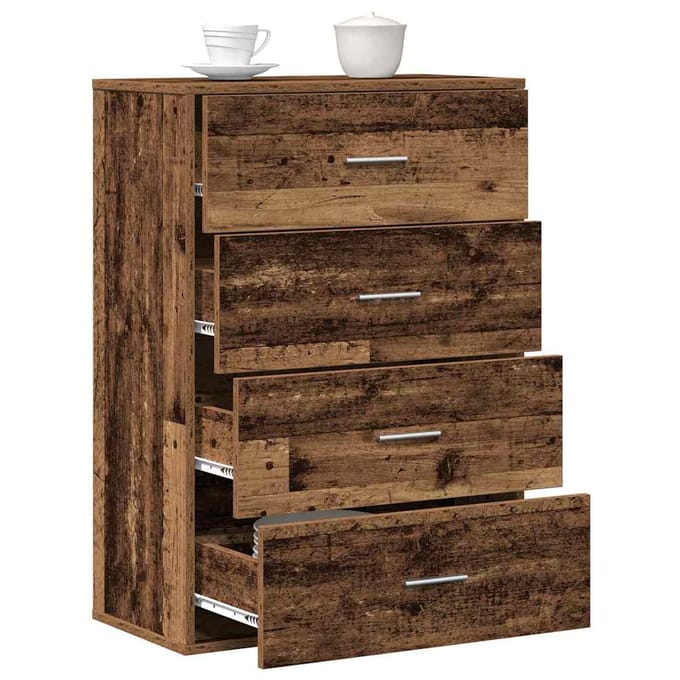 vidaXL - Dressoir - Oudhout - 60 - x - 31 - x - 84 - cm - Bewerkt - hout