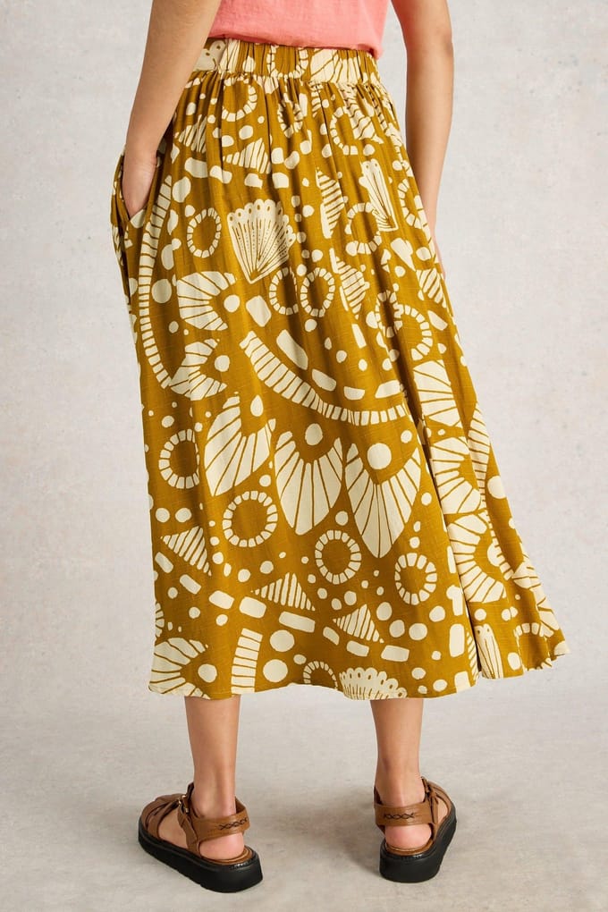 White Stuff Abigail Midi Skirt Chartreuse Print Taglia: 16 REGULAR | Minigonne Outlet | Donna | Verde