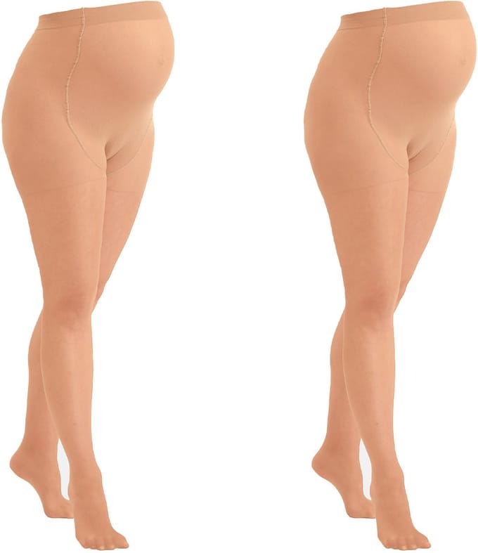 Mamsy - 2-Pack Comfortabele Sheer Zwangerschapspanty 20den - Naturel - S