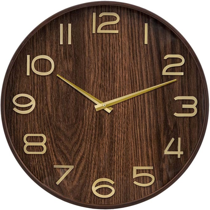 Eazy Living Wandklok Ø 55 cm Garance Donker Hout