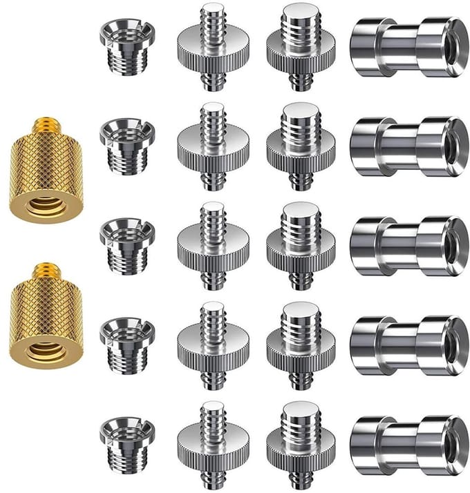 22-delige Schroefadapter Set voor Statief, Camera en Microfoon (1/4 inch & 3/8 inch)
