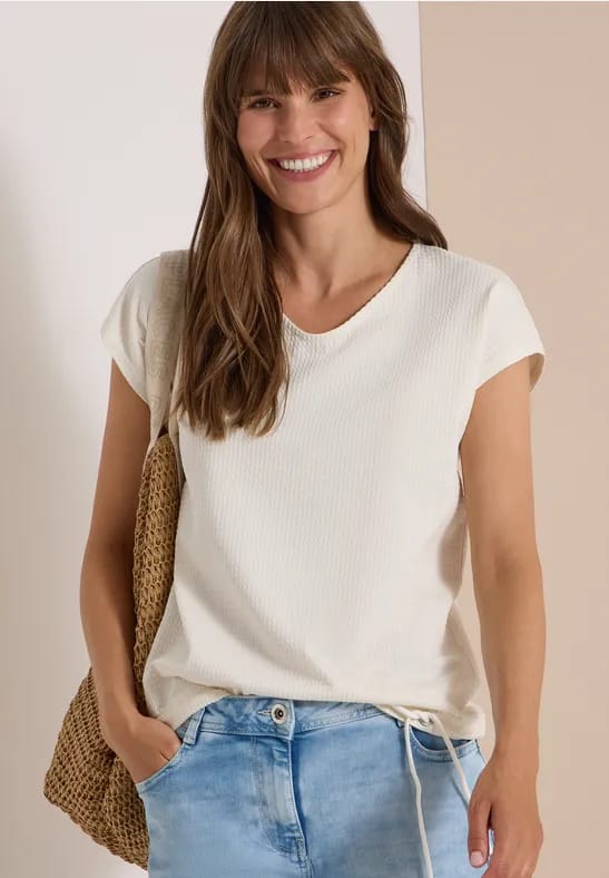 Shirt met wafelstructuur