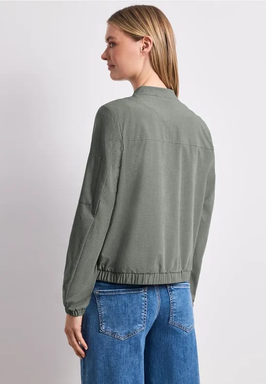 Blouson met ronde hals en ritssluiting