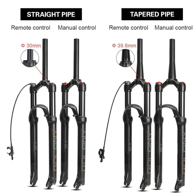 Fourche avant pneumatique ultra-légère pour VTT 29 pouces avec télécommande en alliage de magnésium Rebound Remote control noir