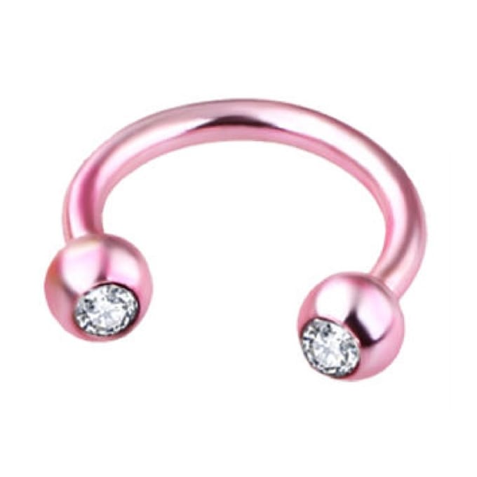 Roze Met Steentjes - Neus / Septum / Helix Piercing