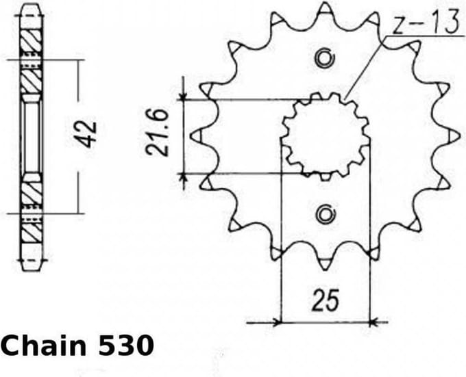 Pignon de sortie de boite Sifam pour Moto Yamaha 500 TX 1973 Neuf