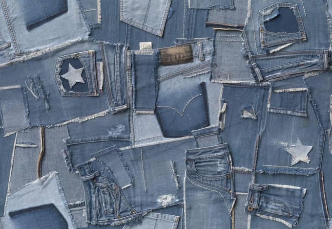 Fotobehang - Jeans 368x254cm - Papierbehang