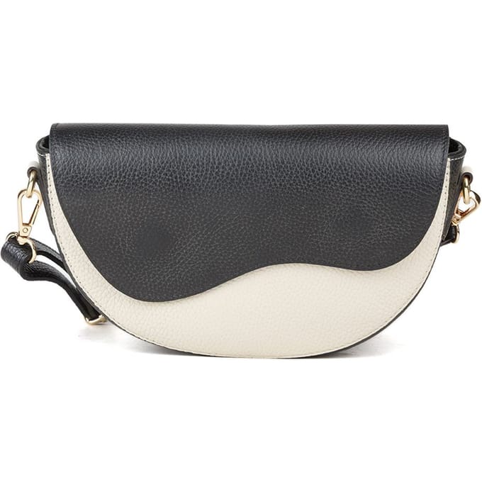 Giulia Monti Schoudertas Zwart Lichtbeige
