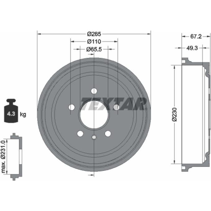 Remtrommel TEXTAR 94022600